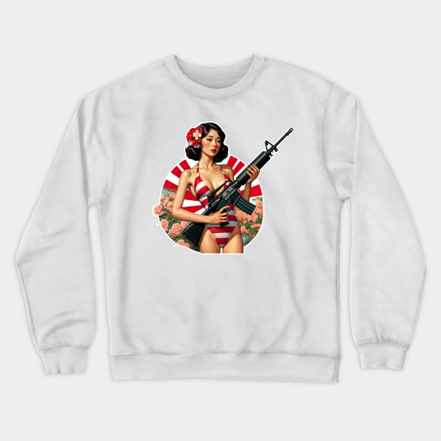 Pinup Girl Crewneck Sweatshirt by Rawlifegraphic
